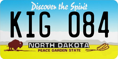 ND license plate KIG084