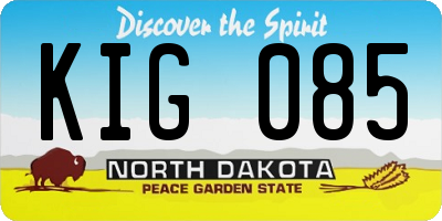 ND license plate KIG085