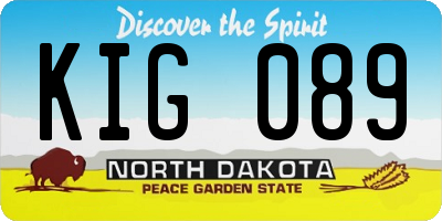 ND license plate KIG089