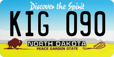 ND license plate KIG090