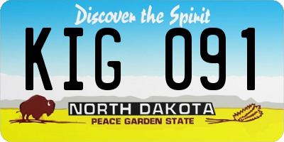 ND license plate KIG091