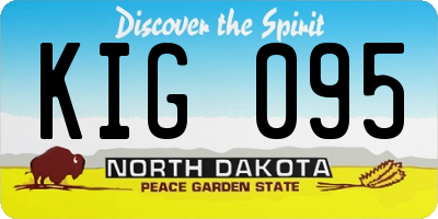 ND license plate KIG095