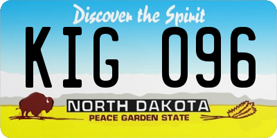 ND license plate KIG096