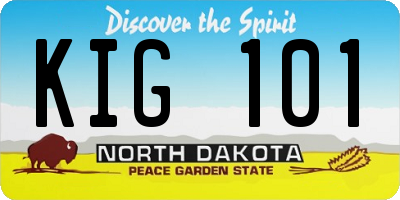 ND license plate KIG101