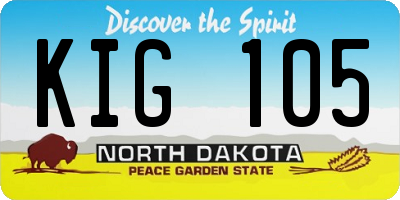 ND license plate KIG105