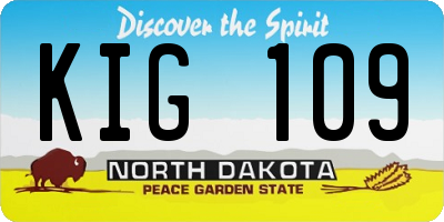 ND license plate KIG109
