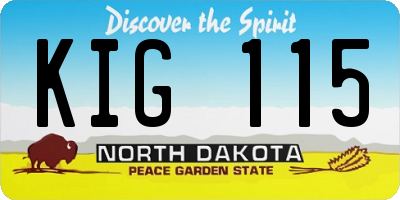 ND license plate KIG115