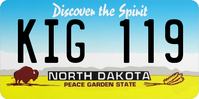 ND license plate KIG119