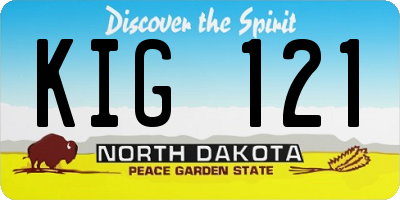 ND license plate KIG121