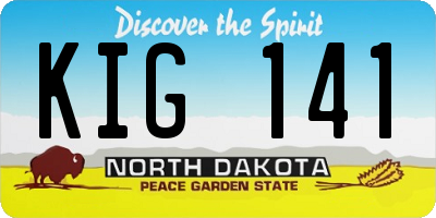 ND license plate KIG141