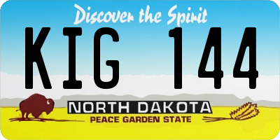 ND license plate KIG144
