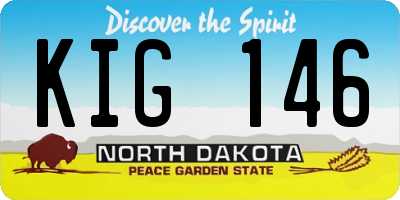 ND license plate KIG146