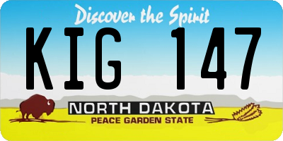 ND license plate KIG147