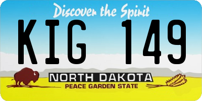 ND license plate KIG149