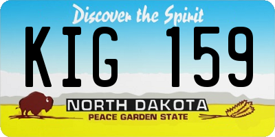 ND license plate KIG159