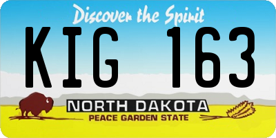 ND license plate KIG163