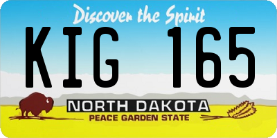 ND license plate KIG165