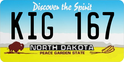 ND license plate KIG167