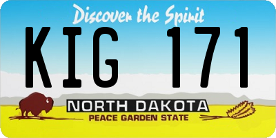 ND license plate KIG171