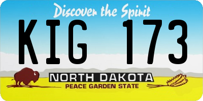 ND license plate KIG173