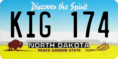 ND license plate KIG174