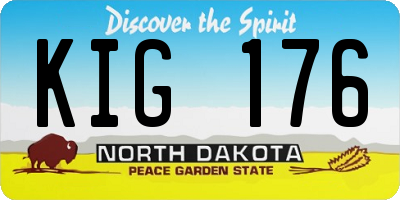 ND license plate KIG176
