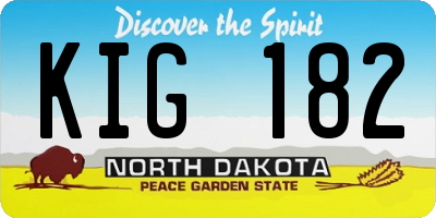 ND license plate KIG182