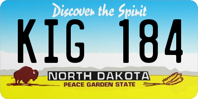 ND license plate KIG184