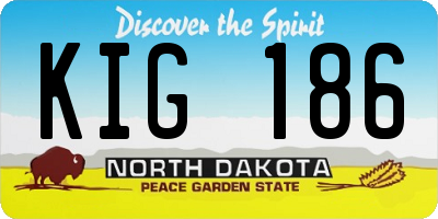 ND license plate KIG186