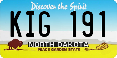 ND license plate KIG191