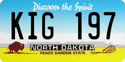 ND license plate KIG197
