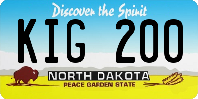 ND license plate KIG200