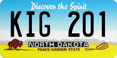 ND license plate KIG201
