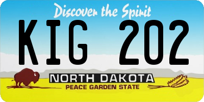 ND license plate KIG202