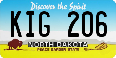 ND license plate KIG206