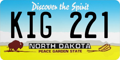 ND license plate KIG221