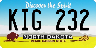 ND license plate KIG232