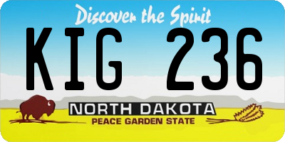 ND license plate KIG236