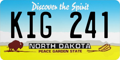 ND license plate KIG241