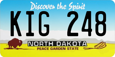 ND license plate KIG248