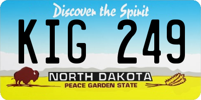 ND license plate KIG249