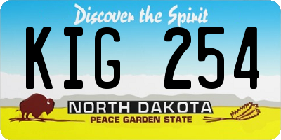 ND license plate KIG254