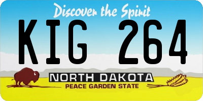 ND license plate KIG264