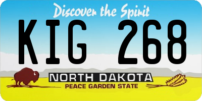 ND license plate KIG268