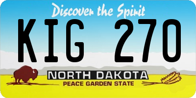 ND license plate KIG270