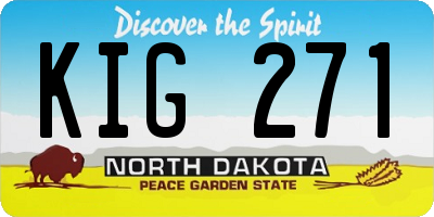 ND license plate KIG271