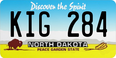 ND license plate KIG284