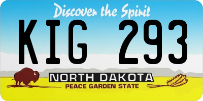 ND license plate KIG293