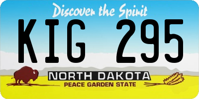 ND license plate KIG295