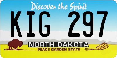 ND license plate KIG297